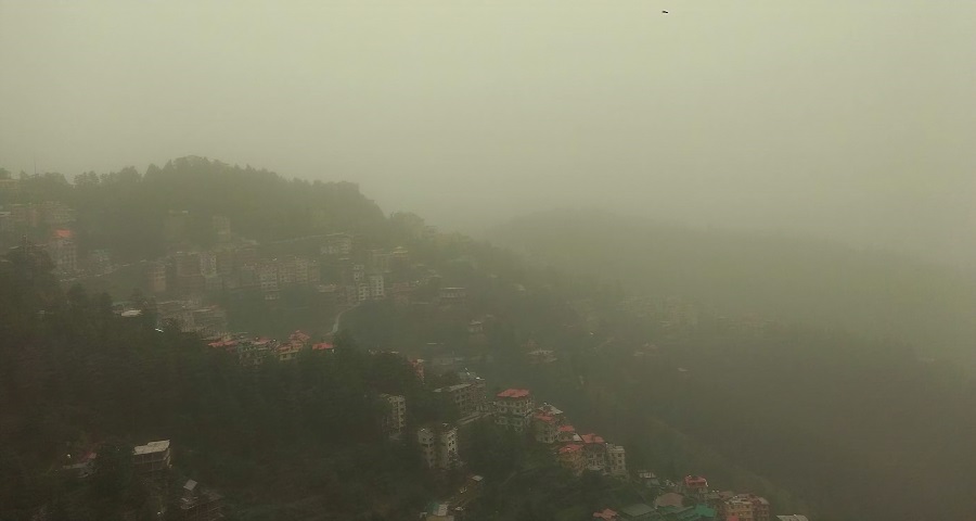 Dust storm hit the Shimla (Northern region of India)