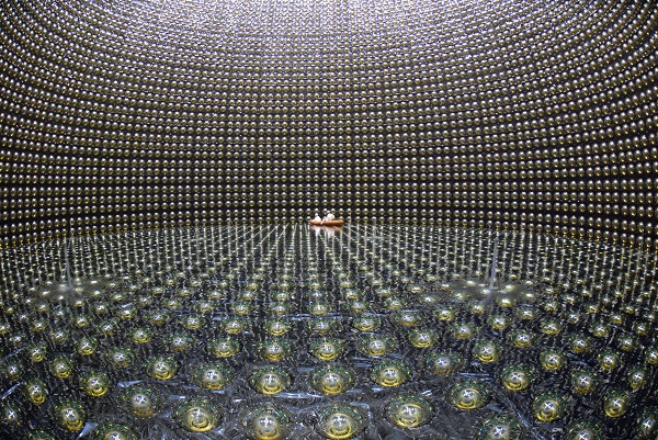 T2Kâ€™s detector. (Photo: Kamioka Observatory, Institute for Cosmic Ray Research, The University of Tokyo) Credit: 